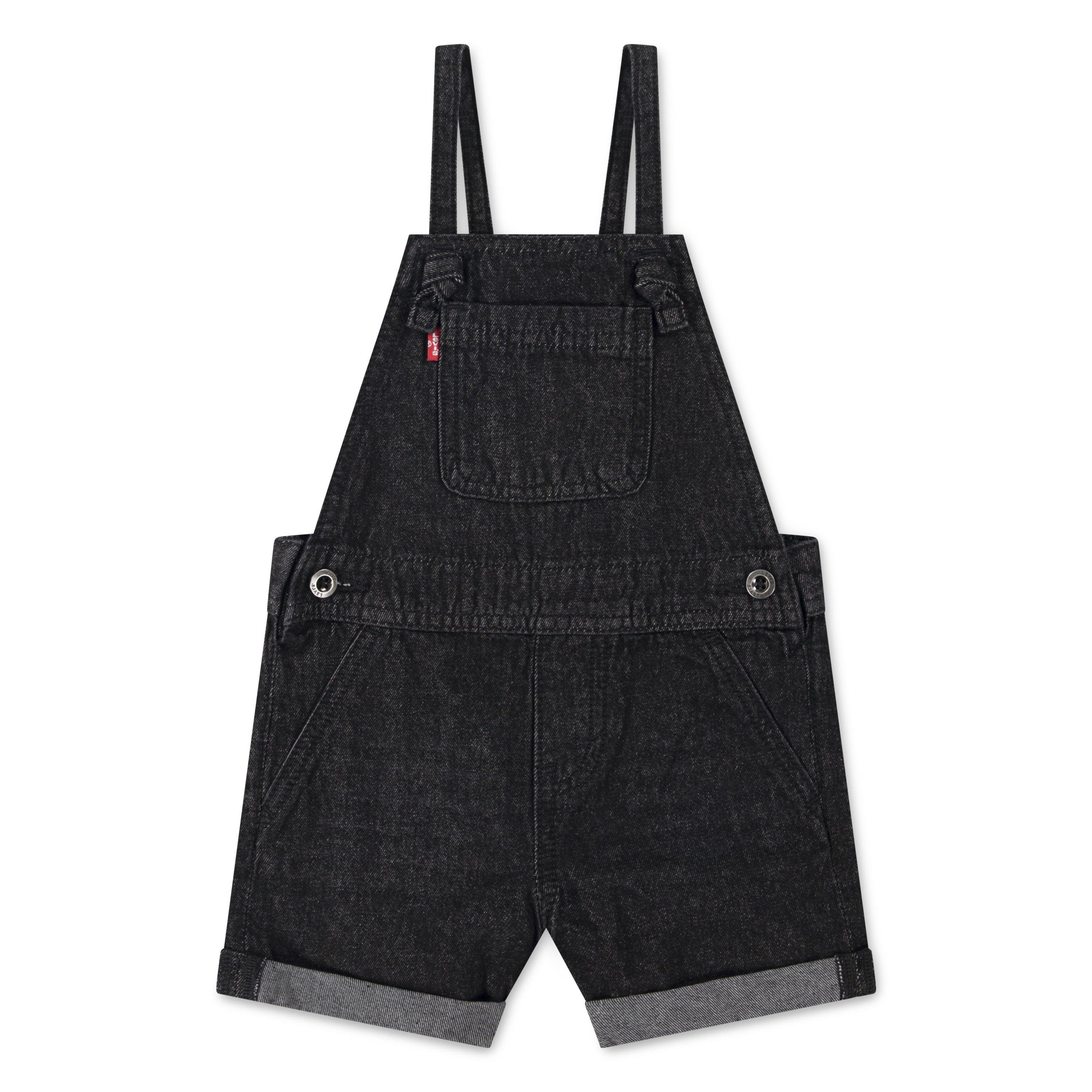 Levi's Toddler Girls' Knot Strap Black Wash Denim Shortalls - BLACK